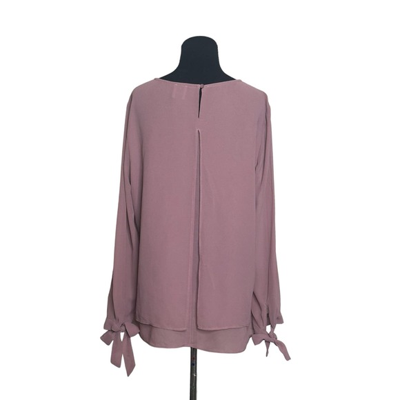 Anne Klein rusty pink long sleeves layered blouse size M - Picture 9 of 11